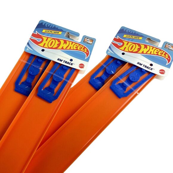 Set 2 Hot Wheels New Track 2 x 24 in Straight Track Pieces Connectors mq 4 feet - Picture 5 of 5